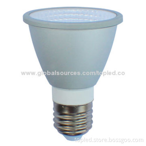 High-efficiency 7W PAR20 LED E27 base bulb with COB solution